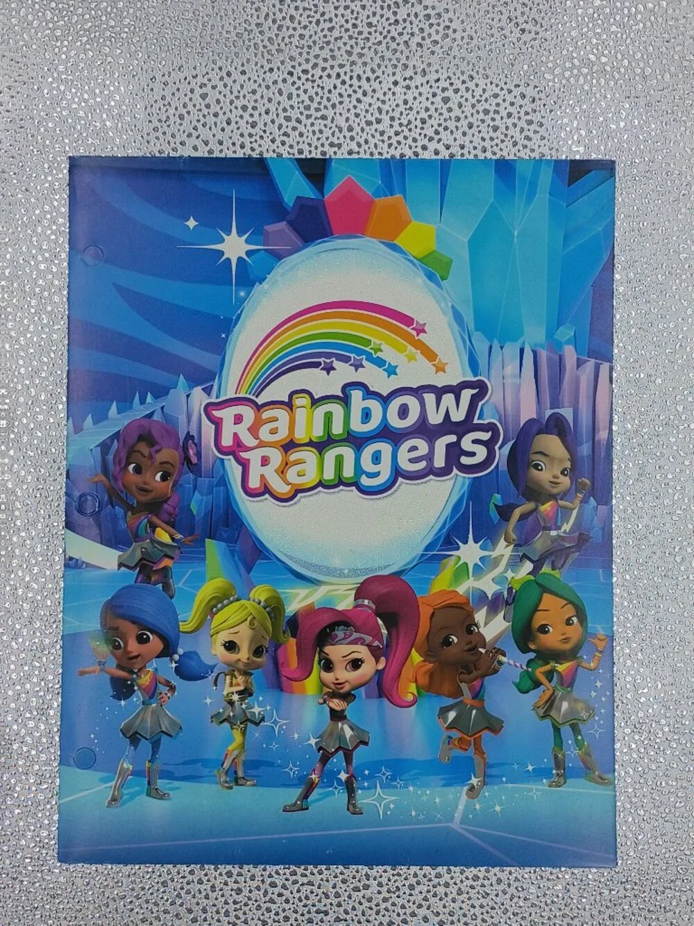 3-Pc Rainbow Rangers Heavy Duty 3-Ring Glossy Folders Glitter School Supplies